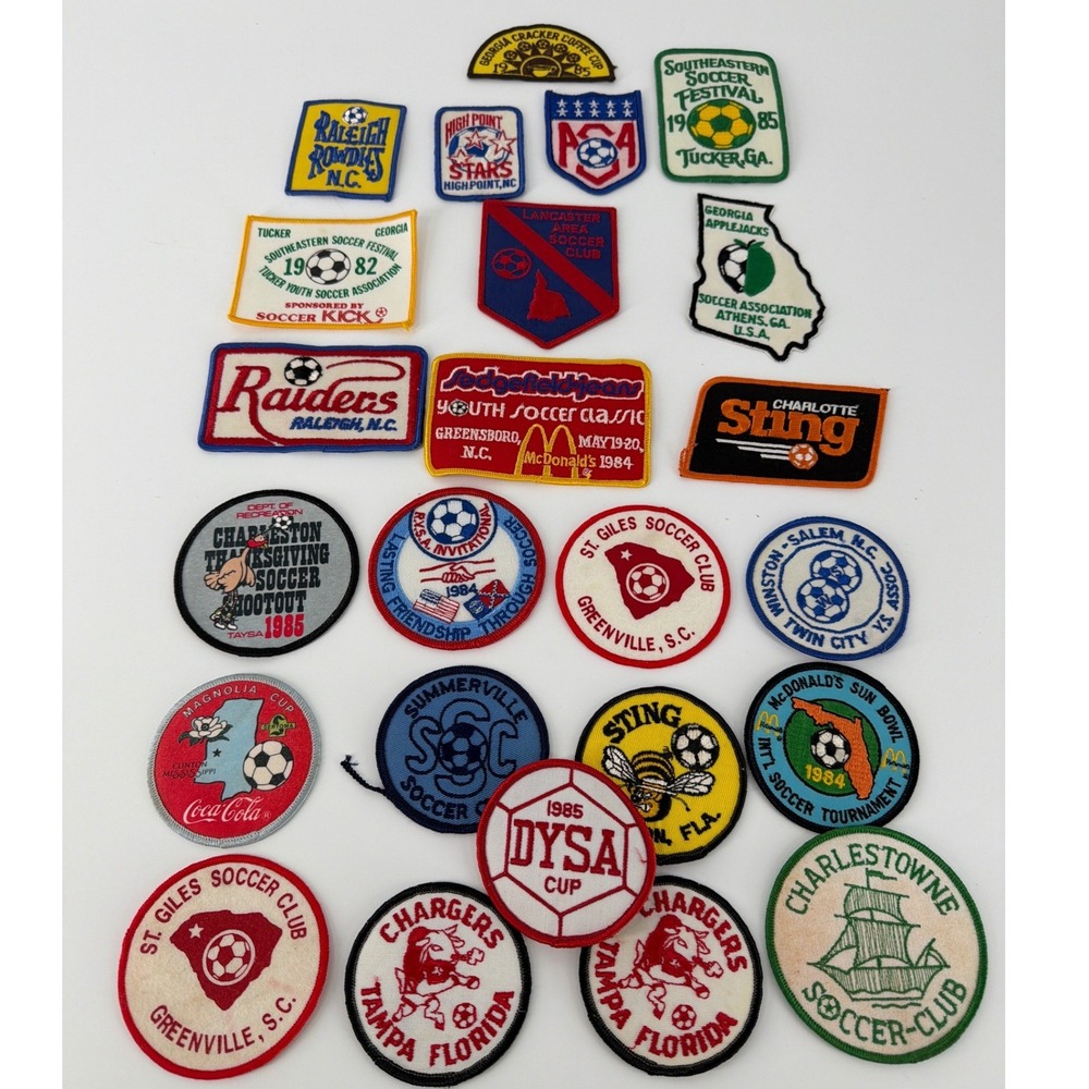 Vintage Soccer Patches Lot 24 pc 1980s Tournament Multi Good Retro Sport